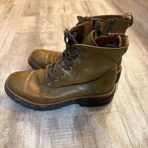 Frye Men’s Brown Leather Lace-Up Boots Size 8